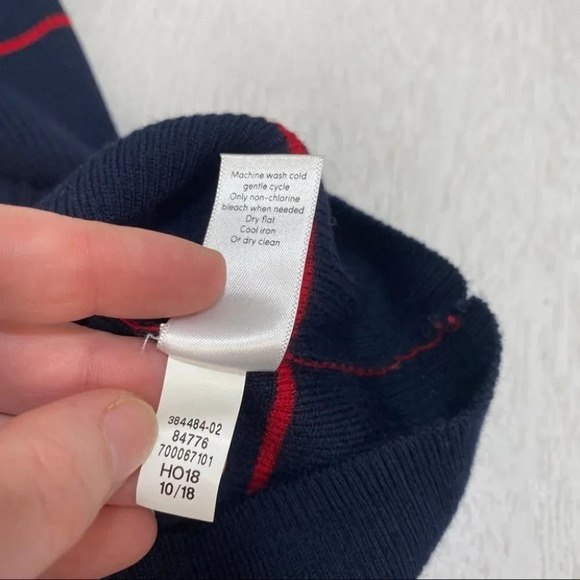 Athleta Bayside Sweater in Navy and Red Stripe XXS Wool Blend - Picture 8 of 9